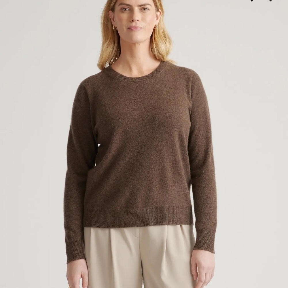 Women's Cashmere Brown/teak Crew Neck Sweater